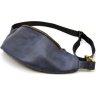 Темно-синяя винтажная сумка на пояс из натуральной кожи TARWA (21642) - 1