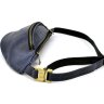 Темно-синяя винтажная сумка на пояс из натуральной кожи TARWA (21642) - 3