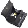 Компактний жіночий гаманець чорного кольору з лакової шкіри під рептилію ST Leather 70800 - 4