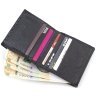 Компактний жіночий гаманець чорного кольору з лакової шкіри під рептилію ST Leather 70800 - 5