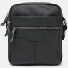 Мужская черная кожаная сумка-планшет на две молнии через плечо Borsa Leather (15614) - 2