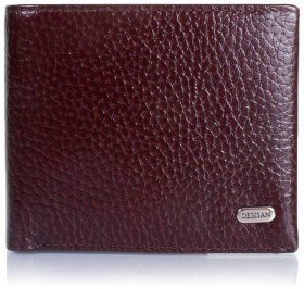 Качественное мужское портмоне из фактурной кожи коричневого цвета Desisan 81300