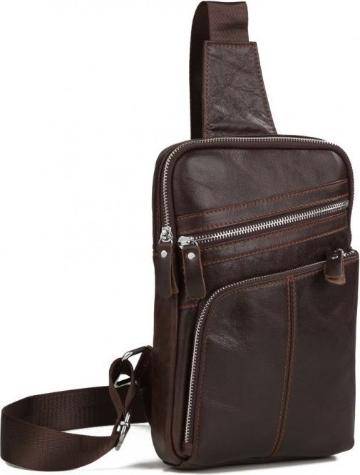 Чоловік рюкзак з натуральної шкіри коричневого кольору VINTAGE STYLE (14624)