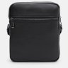 Средняя мужская кожаная сумка-планшет на плечо черного цвета Keizer 71600 - 3