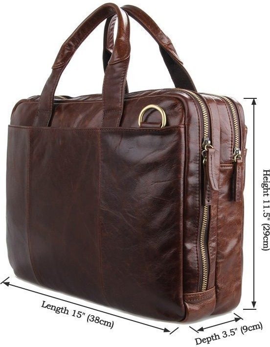 Деловая мужская сумка из натуральной кожи на два отделения VINTAGE STYLE (14210)