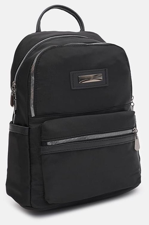 Функціональний жіночий рюкзак із чорного текстилю на два відділення Monsen 71800