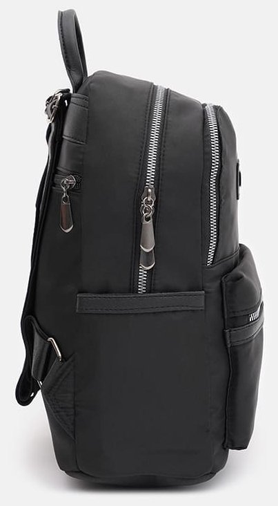 Функциональный женский рюкзак из черного текстиля на два отделения Monsen 71800