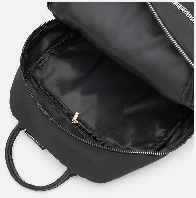 Функціональний жіночий рюкзак із чорного текстилю на два відділення Monsen 71800