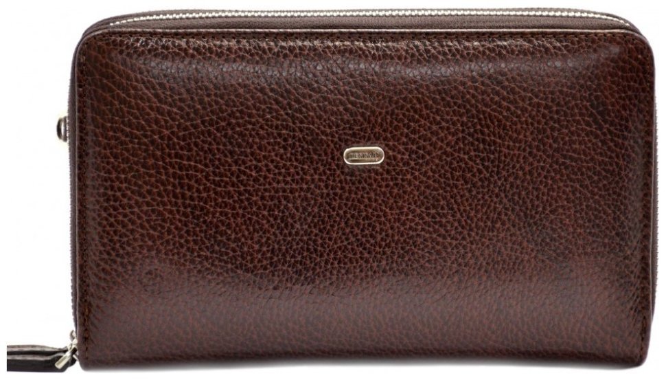 Мужская барсетка-клатч из зернистой кожи коричневого цвета с кистевым ремешком DESISAN 81800 фото №1 Мужская барсетка-клатч из зернистой кожи коричневого цвета с кистевым ремешком DESISAN 81800 modnotak фото №1
