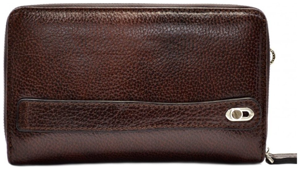 Мужская барсетка-клатч из зернистой кожи коричневого цвета с кистевым ремешком DESISAN 81800 фото №2 Мужская барсетка-клатч из зернистой кожи коричневого цвета с кистевым ремешком DESISAN 81800 modnotak фото №2