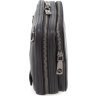 Шкіряний чоловічий клатч-барсетка чорного кольору на дві блискавки HT Leather (62200) - 2