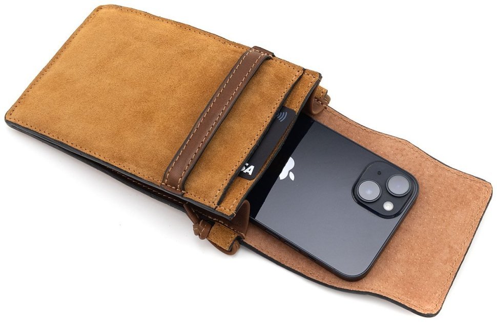 Жіноча шкіряна сумочка для телефону Grande Pelle 102300 (Італійська шкіра) modnotak фото №2