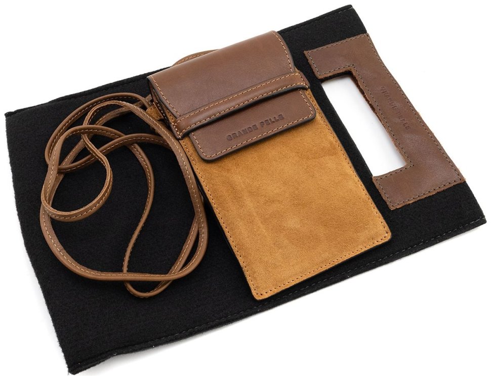 Жіноча шкіряна сумочка для телефону Grande Pelle 102300 (Італійська шкіра) modnotak фото №9