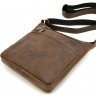 Небольшая мужская винтажная сумка через плечо из коричневой кожи TARWA (19668) - 5