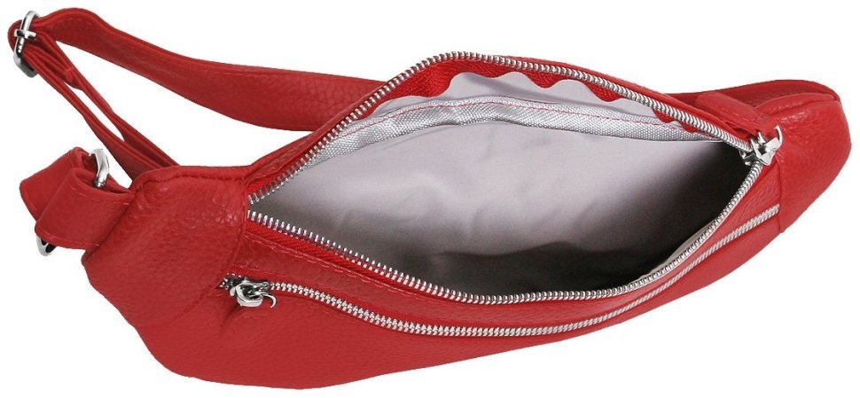 Женская сумка бананка красного цвета Vip Collection 102500 (кожа) фото №4 Женская сумка бананка красного цвета Vip Collection 102500 (кожа) modnotak фото №4