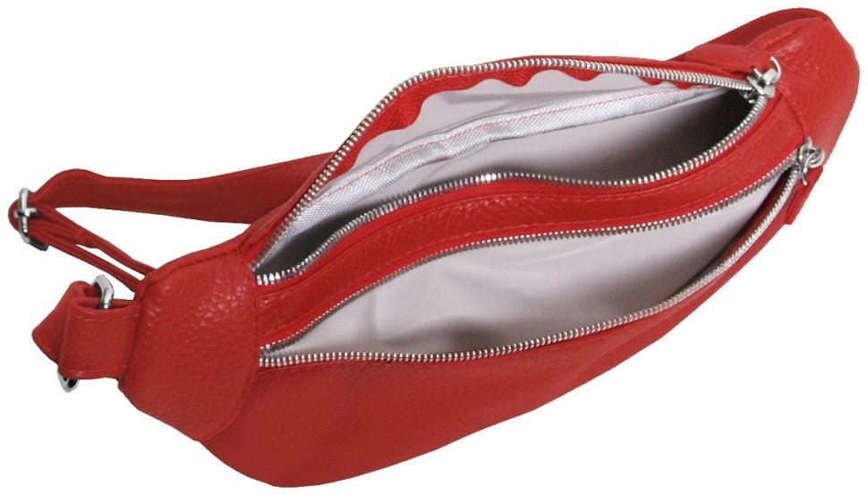 Женская сумка бананка красного цвета Vip Collection 102500 (кожа) фото №5 Женская сумка бананка красного цвета Vip Collection 102500 (кожа) modnotak фото №5