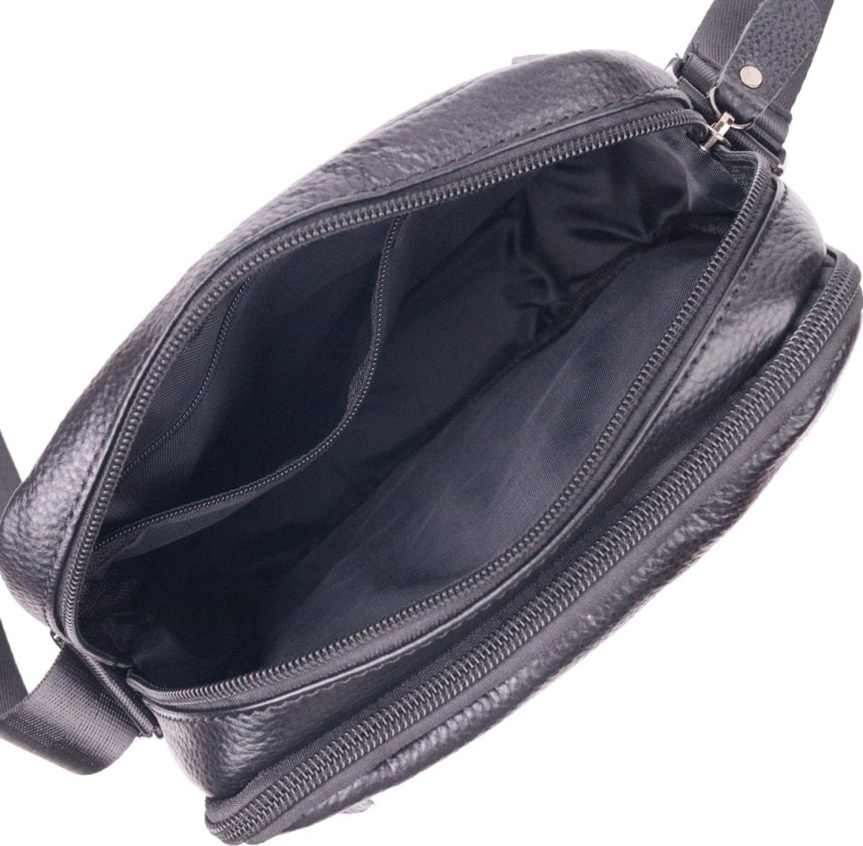 Стильная мужская сумка на плечо из натуральной зернистой кожи Vintage (2421398)