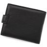 Мужской кожаный кошелек на кнопке с зажимом ST Leather 102800 (черный) modnotak фото - 3