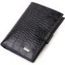 Черное мужское портмоне среднего размера из натуральной кожи с тиснением под крокодила CANPELLINI (2421736) - 1