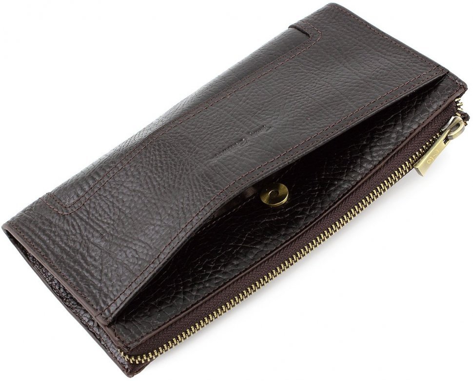 Мужской кошелек-клатч темно-коричневого цвета из фактурной кожи Tony Bellucci (10565)