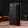 Універсальний великий гаманець із натуральної шкіри чорного кольору з тисненням CANPELLINI (2421836) - 8