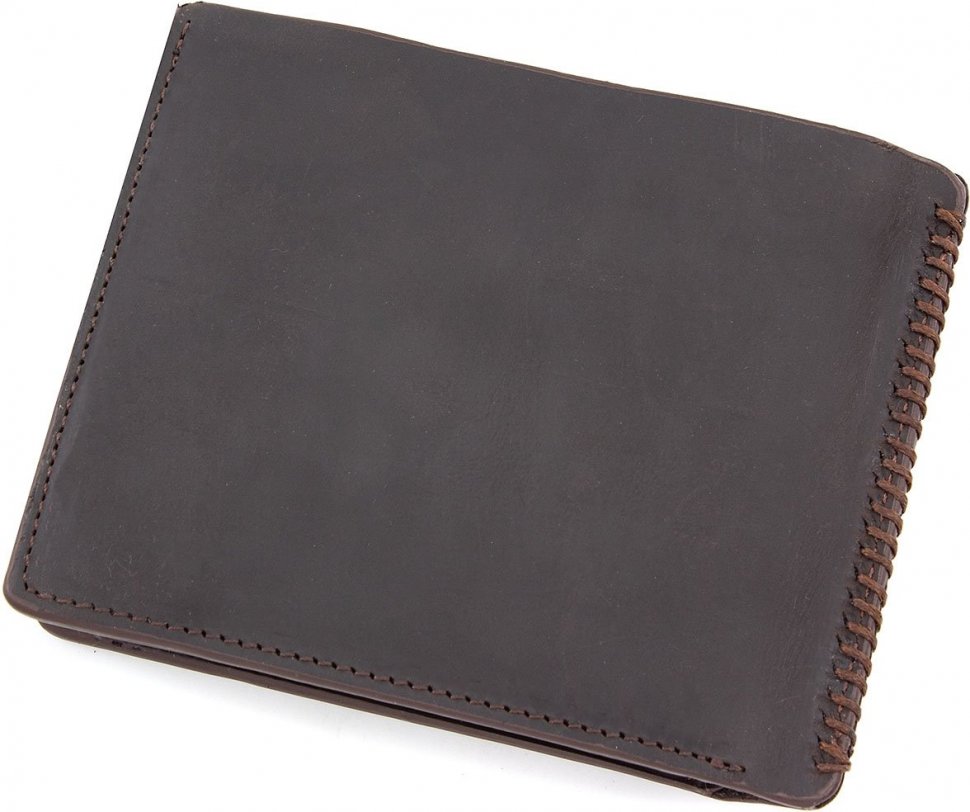 Мужское портмоне темно-коричневого цвета из винтажной кожи Tony Bellucci (10568)