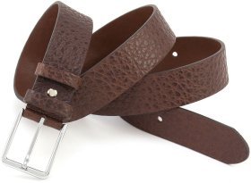 Коричневый брючный ремень из итальянской кожи буйвола Gherardini 35188-GH.BRW.BUFF