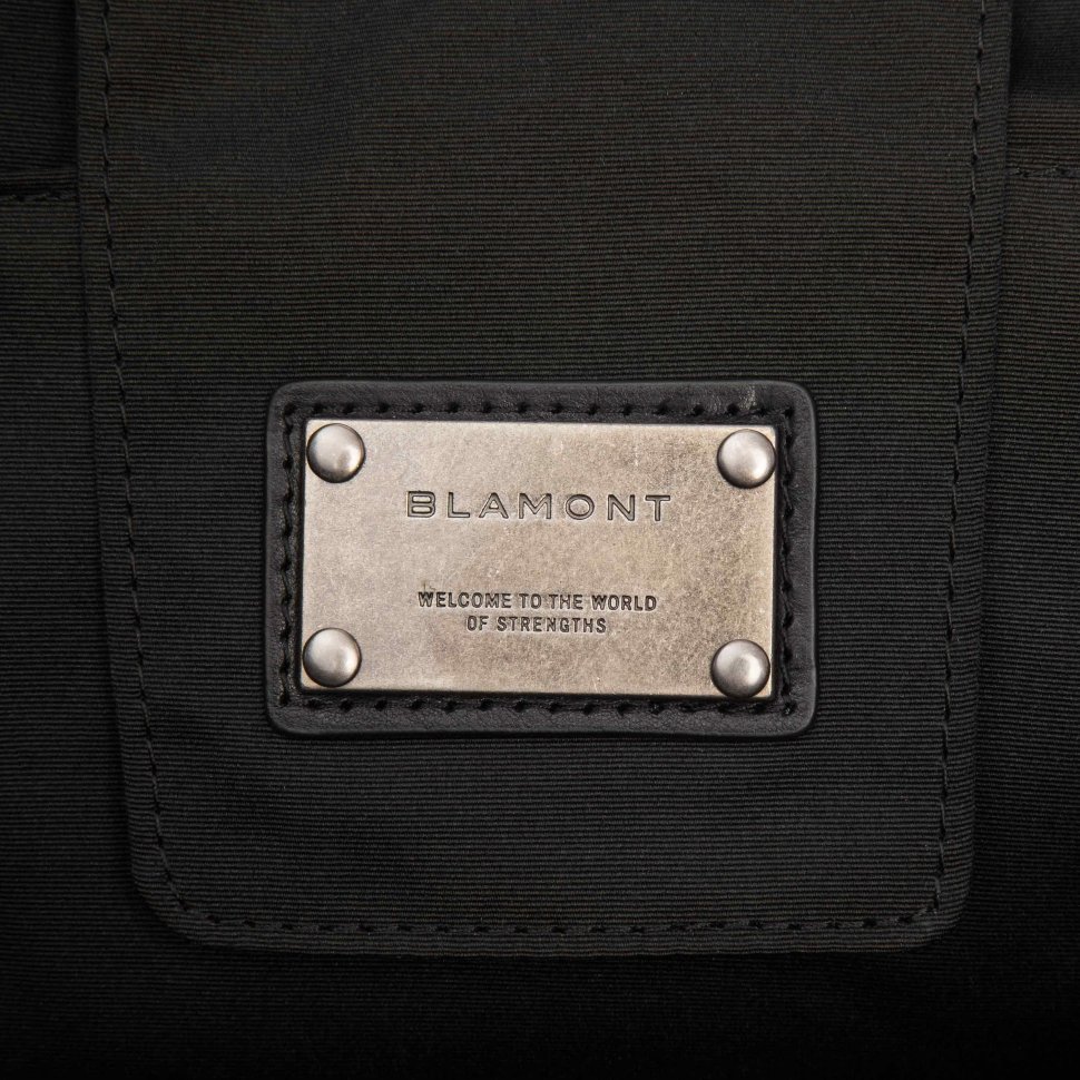 Добротна чоловіча сумка під ноутбук з натуральної шкіри чорного кольору Blamont (15853)