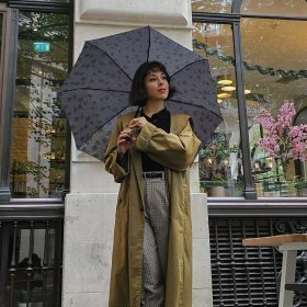 Зонт женский Fulton Diamond L852 Marquise - Jacquard Floral (механика, складная, серый с цветочным принтом) 93900