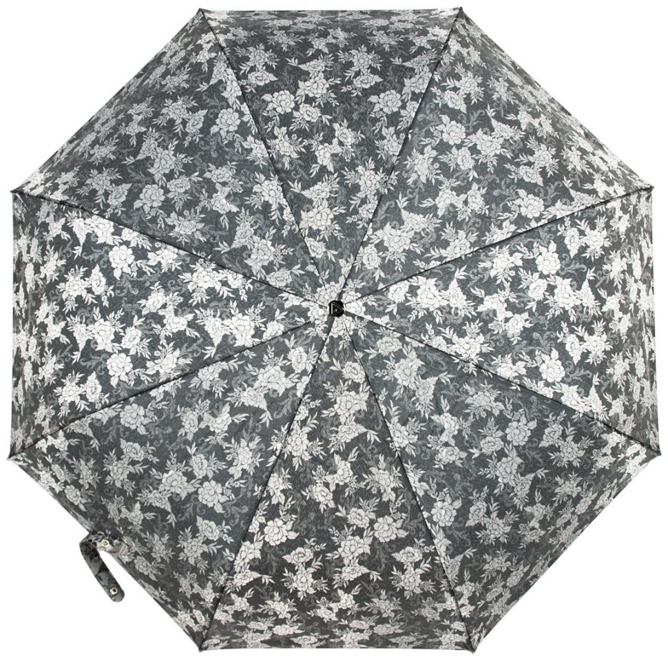Зонт женский Fulton Diamond L852 Marquise - Jacquard Floral (механика, складная, серый с цветочным принтом) 93900 modnotak фото №7