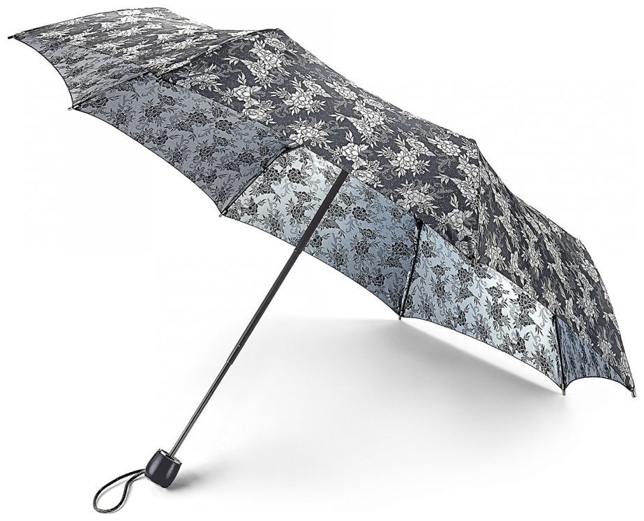 Зонт женский Fulton Diamond L852 Marquise - Jacquard Floral (механика, складная, серый с цветочным принтом) 93900 modnotak фото №8