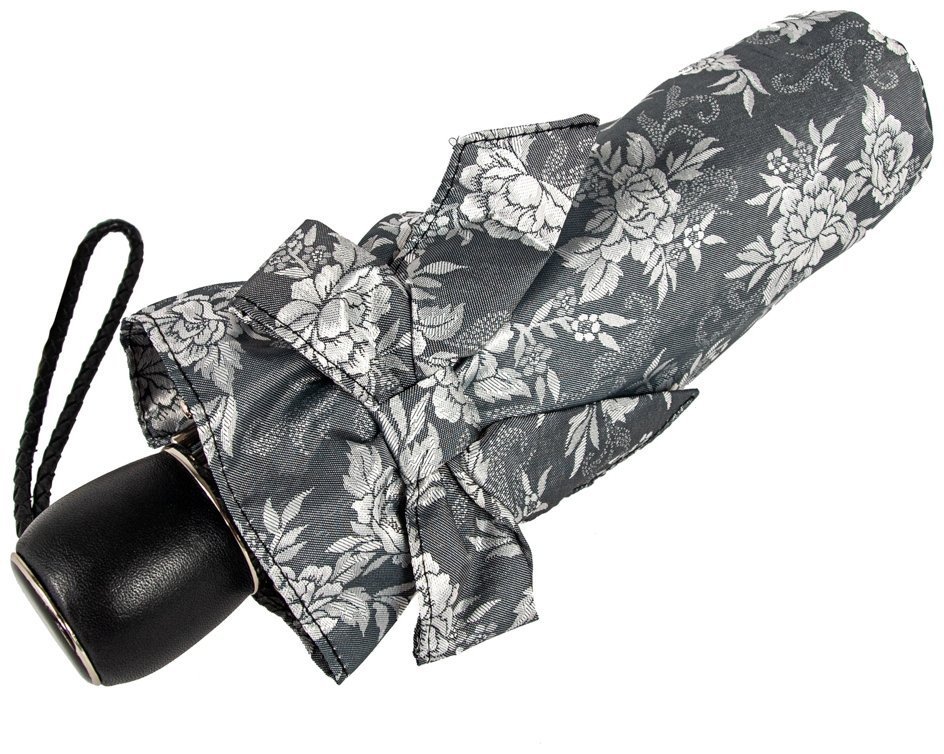 Зонт женский Fulton Diamond L852 Marquise - Jacquard Floral (механика, складная, серый с цветочным принтом) 93900 modnotak фото №9