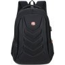 Великий чоловічий рюкзак чорного кольору з поліестеру з відсіком під ноутбук Jumahe (22136) - 1