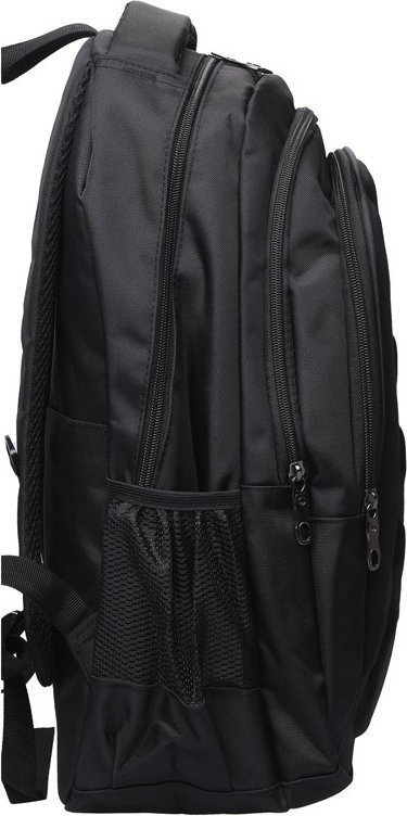 Большой мужской рюкзак черного цвета из полиэстера с отсеком под ноутбук Jumahe (22136)