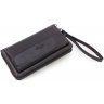 Чорний чоловічий гаманець-клатч зі шкіри флотар на зап'ястя KARYA (19971) - 3