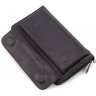 Чорний чоловічий гаманець-клатч зі шкіри флотар на зап'ястя KARYA (19971) - 5
