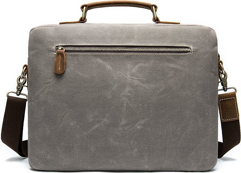 Текстильна чоловіча сумка - портфель з шкіряними вставками VINTAGE STYLE (20001)