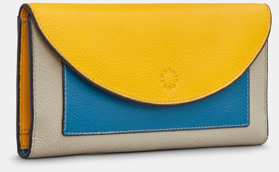 Яркий женский кошелек из фактурной кожи на кнопке Yoshi Y1252 CB 94400 (разноцветный) modnotak фото №3