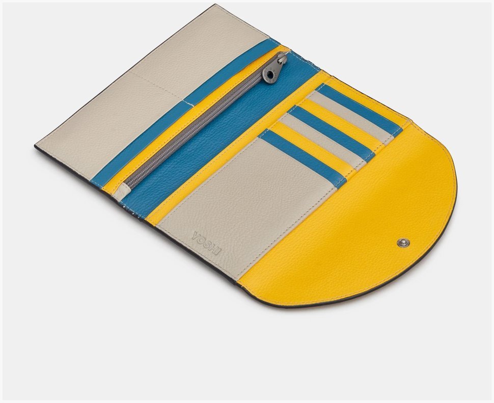 Яркий женский кошелек из фактурной кожи на кнопке Yoshi Y1252 CB 94400 (разноцветный) modnotak фото №5