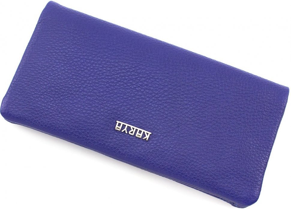 Яркий женский кошелек синего цвета из кожи турецкого производства KARYA (1161-245)