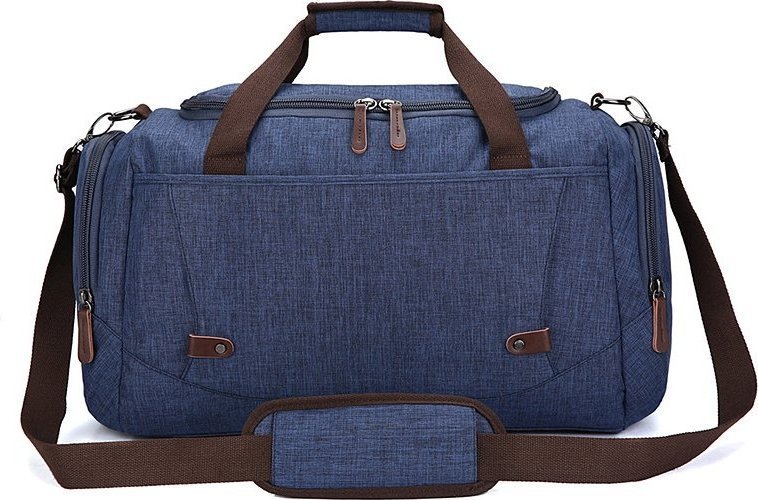 Красива синя дорожня сумка з щільного текстилю Vintage (20075)