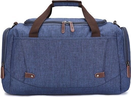 Красивая синяя дорожная сумка из плотного текстиля Vintage (20075)