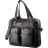 Солидная деловая мужская сумка-портфель из натуральной кожи черного цвета SHVIGEL (19108) - 1