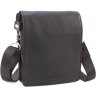 Простора сумка-планшет з натуральної шкіри чорного кольору Leather Collection (11143) - 1