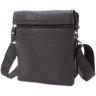Простора сумка-планшет з натуральної шкіри чорного кольору Leather Collection (11143) - 3