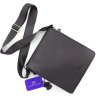 Простора сумка-планшет з натуральної шкіри чорного кольору Leather Collection (11143) - 5