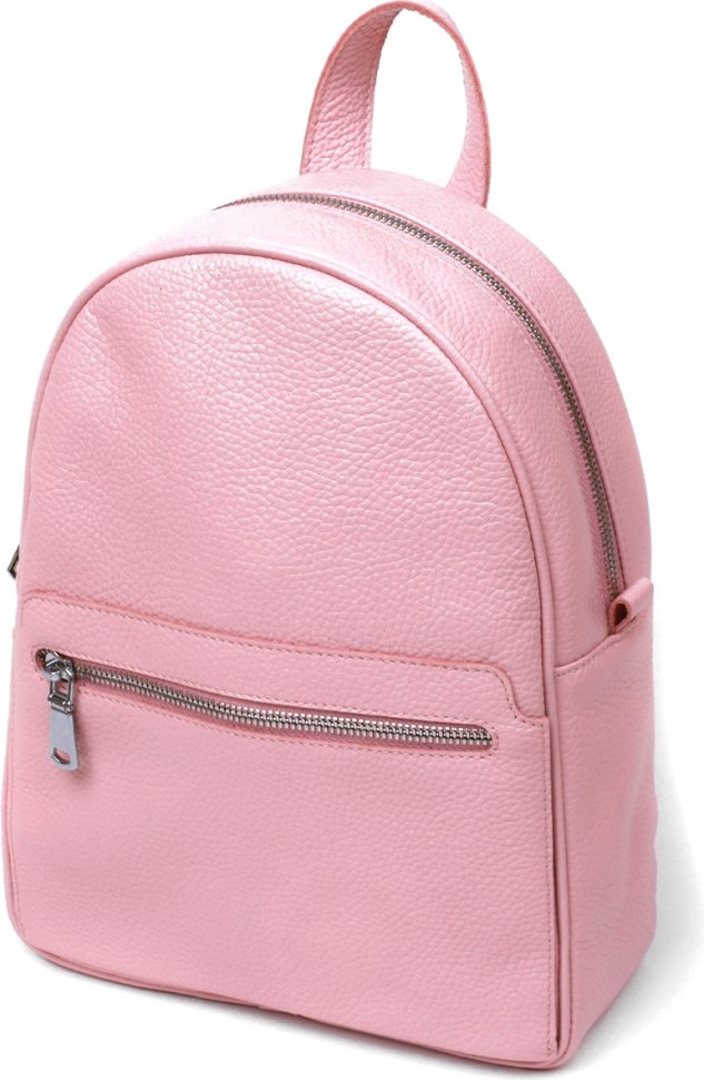 Рожевий жіночий рюкзак із натуральної шкіри Shvigel (16304)