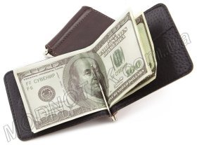 Рыжий кожаный зажим для банкнот ST Leather (17822)