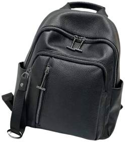 Повсякденний міський жіночий рюкзак з натуральної шкіри Olivia Leather чорного кольору 95500