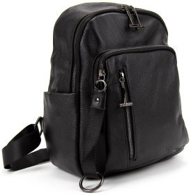 Повсякденний міський жіночий рюкзак з натуральної шкіри Olivia Leather чорного кольору 95500